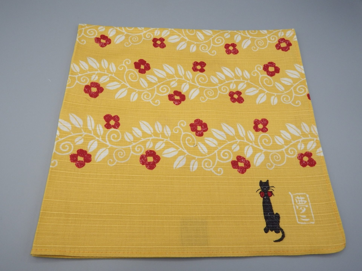 Furoshiki giapponese gatto & fiori