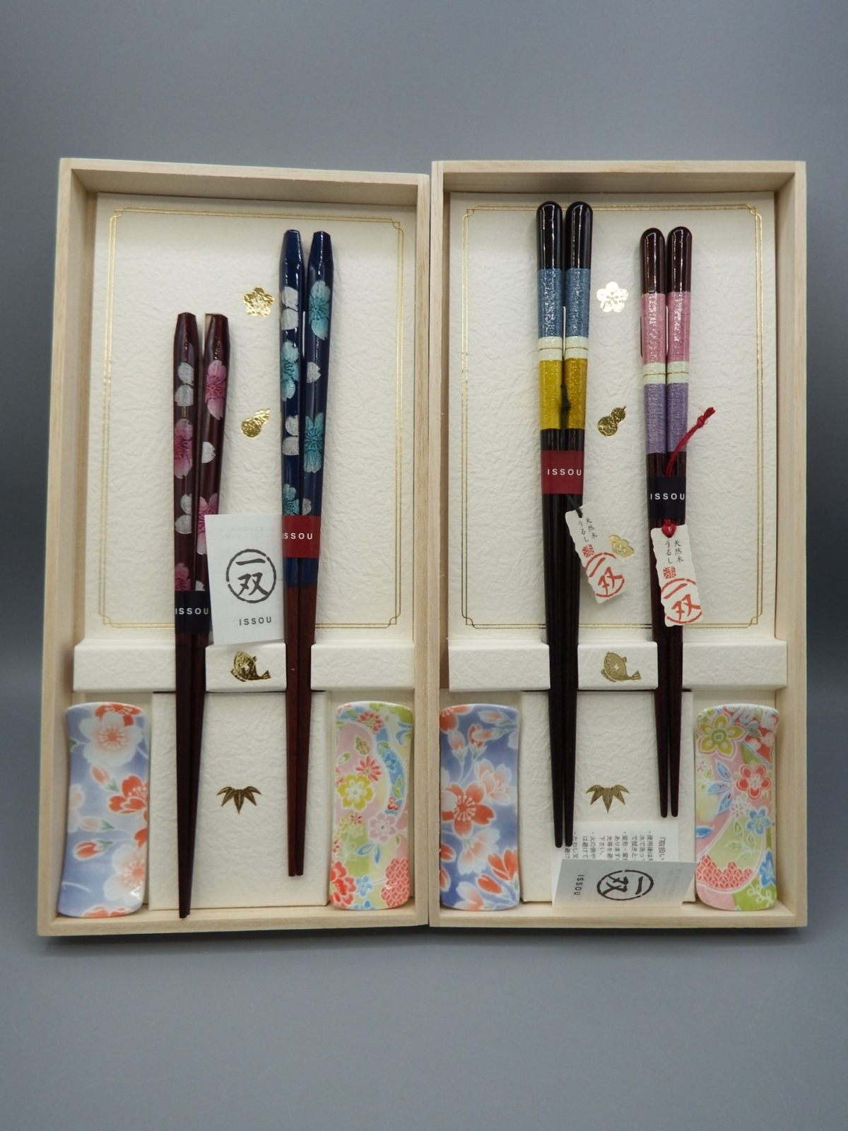 Set di bacchette Ishida Wakasa Issou in Paulownia box