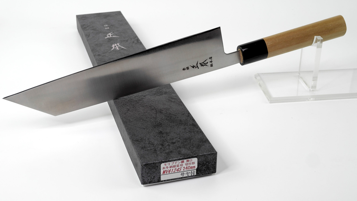 Masamoto Sohonten Mukimono double edge inox 240 mm con Saya